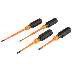 33734INS Screwdriver Set, Slim-Tip Insulated Phillips, Cabinet, Square, 4-Piece