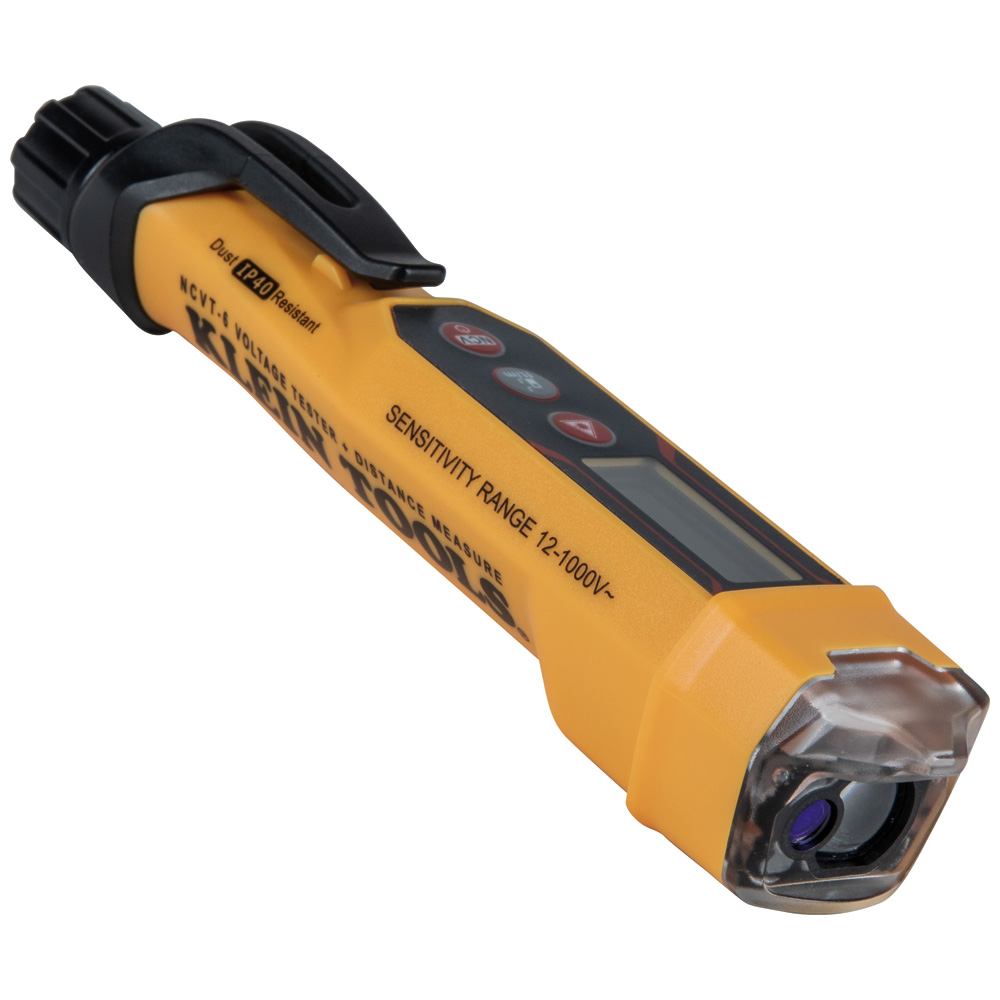 NCVT6 Non-Contact Voltage Tester Pen, 12-1000 V AC, with Laser Distance Meter - Image