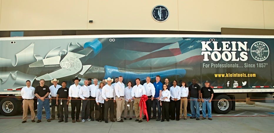 Klein Tools employees cut the ribbon at the new Heat Treating Facility in Mansfield, TX – April 2014.